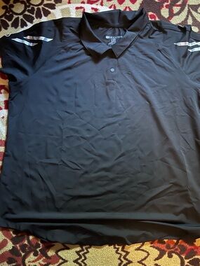 Holloway Women’s Black Polo with Silver Shoulder Accents Size 3XL